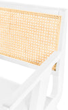 Abby Mid Century Dining Arm Chair with Natural Cane Back and Solid Mango Wood Frame for Durability