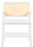 Abby Mid Century Dining Arm Chair with Natural Cane Back and Solid Mango Wood Frame for Durability