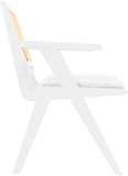 Abby Mid Century Dining Arm Chair with Natural Cane Back and Solid Mango Wood Frame for Durability