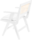 Abby Mid Century Dining Arm Chair with Natural Cane Back and Solid Mango Wood Frame for Durability