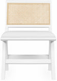 Abby Mid Century Dining Side Chair Set with Natural Cane Back and Solid Mango Wood Frame, Stylish Design