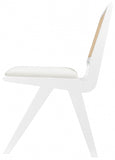 Abby Mid Century Dining Side Chair Set with Natural Cane Back and Solid Mango Wood Frame, Stylish Design