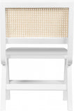 Abby Mid Century Dining Side Chair Set with Natural Cane Back and Solid Mango Wood Frame, Stylish Design