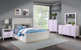 Bowtie Contemporary Chest with Five Drawers, Elegant Rubberwood Design and Chic Gold Handles
