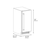 ZLINE 15" Touchstone Clear Cube Ice Maker Drain Pump Stainless Steel Champagne Bronze Door ICCDZ-ST-15-CB