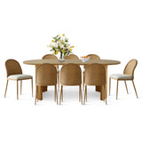 Dwen & Barcelona 79" Oval Dining Table Set for 8 (9-Piece)