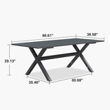 PURPLE LEAF Outdoor Dining Table Sleek Aluminum Frame Modern Outdoor Table for Deck Backyard Dining Gatherings
