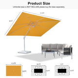 PURPLE LEAF Morden White Outdoor Umbrella Premium Aluminum Patio Cantilever Pool Sun Umbrellas