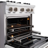 ZLINE 30" Dual Fuel Range, Gas Cooktop, Electric Convection Oven Stainless Steel, White Matte Door CDR-WM-30