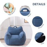 MAXYOYO Kids Bean Bag Chair, Sherpa Bean Bag Couch with Decorative Edges for children's room (Blue)