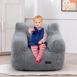 MAXYOYO Kids Sherpa Bean Bag Chair, Teddy Lazy Sofa for Girls and Boys, Grey