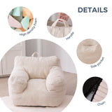 MAXYOYO Kids Bean Bag Chair, Corduroy Bean Bag Couch with Armrests for Children's Room (White)