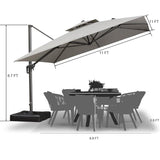 PURPLE LEAF Eco-friendly Fade Resistant Patio Umbrella High Quality Cantilever Umbrella