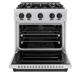 ZLINE 30" Classic Gas Range, Convection Gas Oven Stainless Steel, Matte Black CGRZ-30-MB