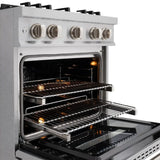 ZLINE 30" Dual Fuel Range, Gas Cooktop, Electric Convection Oven DuraSnow® Stainless Steel, CDRS-30