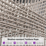 PURPLE LEAF Patio Sunbrella Bar Stools Set of 2 Rattan Bar Aluminum Bar Stool Outdoor Barstools with Back and Cushion for Garden Kitchen Island