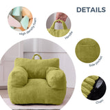 MAXYOYO Kids Bean Bag Chair, Corduroy Bean Bag Couch with Armrests for Children's Room (Green)