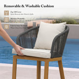 PURPLE LEAF Outdoor Bar Stools Patio Modern Aluminum Rattan High Back & Arms Bar Chairs with Removable Cushions and Pillows for Outdoor or Indoor