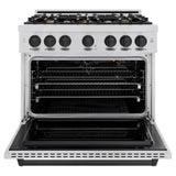 ZLINE 36" Classic Gas Range, Convection Gas Oven Stainless Steel, Matte Black CGRZ-36-MB