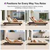 PURPLE LEAF Outdoor Daybed for Patio, Poolside Chaise Lounge Bed with Cushion, Olefin Blend Fabric, Aluminum Frame Sunbed with Side Table for Deck and Backyard