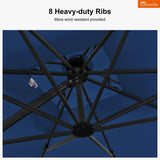 PURPLE LEAF SUNBRELLA Cantilever Umbrella Grey Aluminum Patio Umbrella