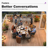 PURPLE LEAF Round Patio Dining Set with Aluminum Frame and Wicker Rattan Dining Chair with Comfortable Cushions for Deck Porch Kitchen Outdoor