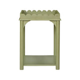 Scalloped Rectangle Side Table Green