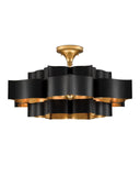 Grand Lotus Large Black Chandelier