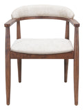 Goka Dining Chair Beige & Walnut