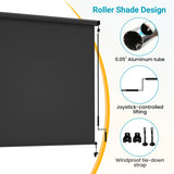 Solar Crank Outdoor Roller Shade with Teslin, No Cassette