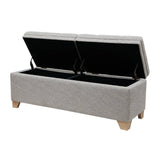 Upholstered Storage Bench Ottoman, Grey *