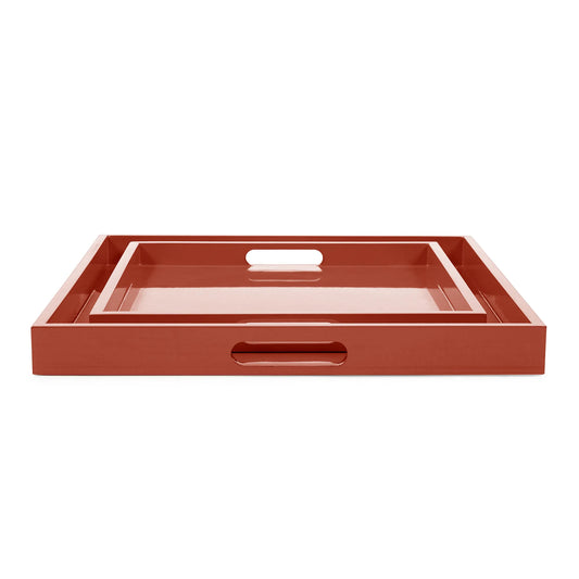 Saint Tropez Square Tray Set of 2 - Intense Rust