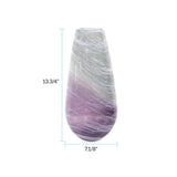 Swirled Smoke and Aubergine Torpedo Glass Vase- Tall