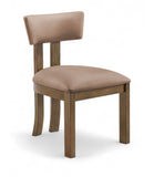 Lavrin - Vegan Leather Upholstered Dining Side Chair (Set of 2) - Walnut Base