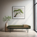 Classic Cocktail Ottoman with Slide Tray, Green