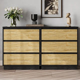 Wide Nightstand with 3 Drawers, Set of 2, Modern Chest