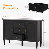 Storage Cabinet with 2 Doors & 3 Drawers, Sideboard Cabinet