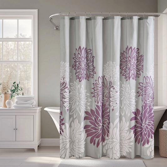 Dandelion Floral Shower Curtain, Purple