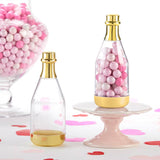 Gold Champagne Bottle Favor Containers Set of 12
