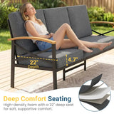 Outdoor Loveseat with Cushions, Rust-Proof & Weatherproof
