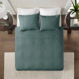 3 Piece Reversible Cottage Quilt Set, Balsam Green