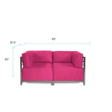 Axis 2pc Sectional Regency Fuchsia Titanium Frame