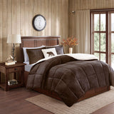 Plush To Sherpa Winter Comforter Set, Brown