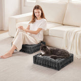 Square Large Pillow Seating Floor Cushion, Charcoal