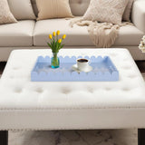 Rectangle Scalloped Riviera Tray - Baby Blue