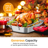 15.6'' Roasting Pan with V-Shaped Rack, Rectangular