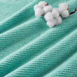 6pcs 100% Cotton Quick-Dry Ribbed Towel Set, Turquoise