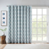 Ikat Blackout Patio Window Curtain, Aqua Blue