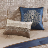 24-Piece Room-in-A-Bag Medallion Comforter Set, Navy Blue