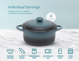 Kook Mini Ceramic Casserole Dishes with Lids, 4-Pack